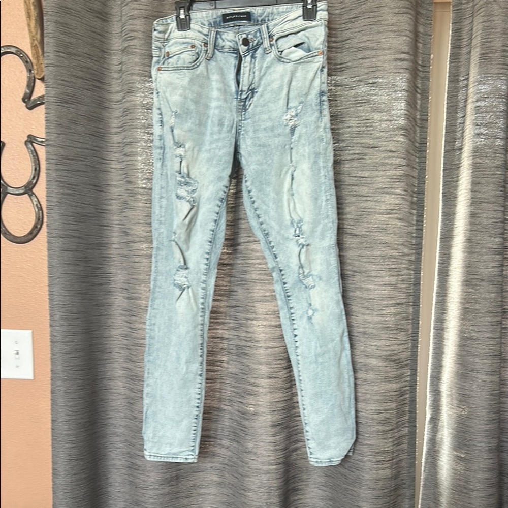 Aeropostale Blue Skinny Jeans Distressed